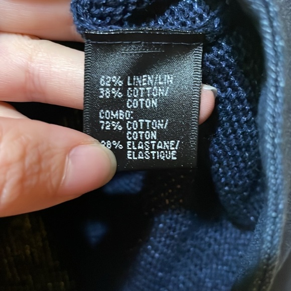 Womens Lafayette 148 Navy Blue Linen Cotton Cardigan Jacket - Picture 4 of 6